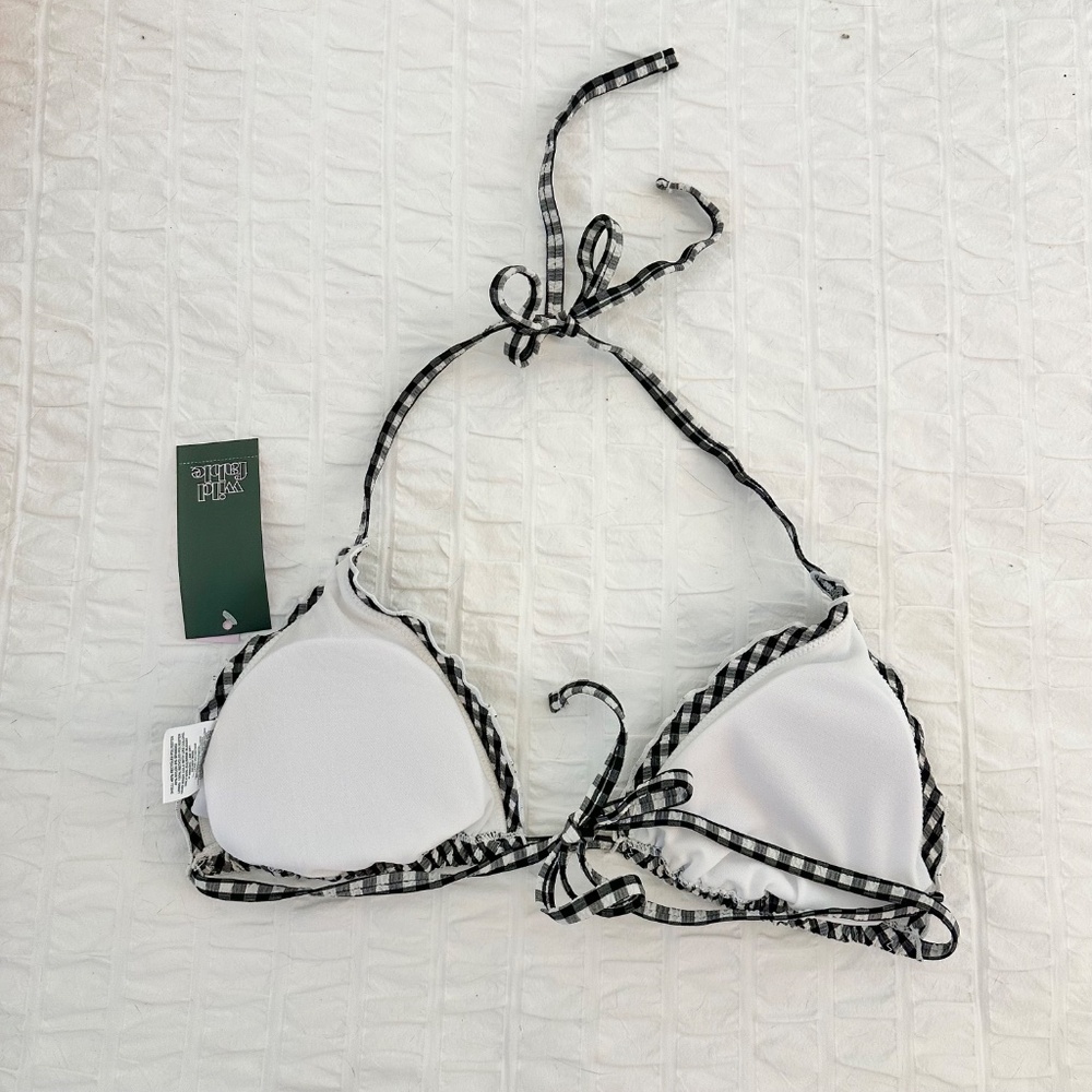 NWT Wild Fable Gingham Ruffle Bikini Top - Picture 4 of 5